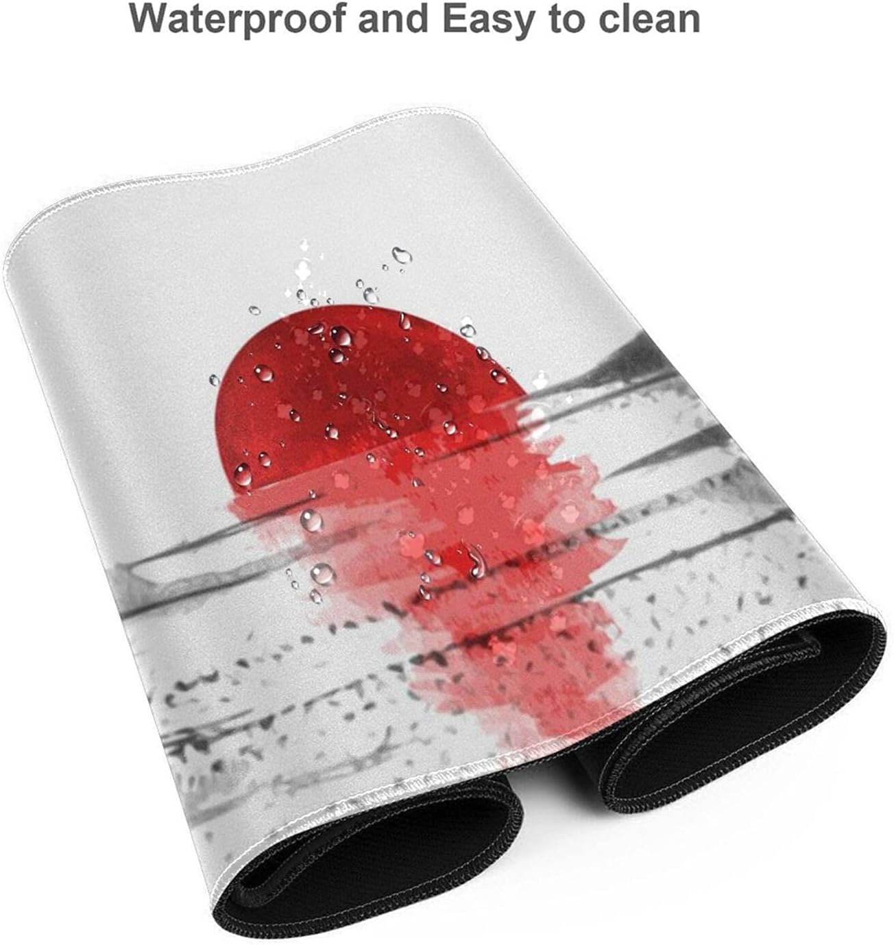 Black and White Cherry Blossom Gaming Mouse Pad XL, Extended Large Mouse Mat Desk Pad, Stitched Edges Mousepad, Long Nonslip Rubber Base Mice Pad, 31.5 X 11.8 Inch
