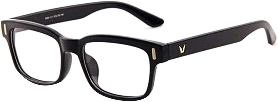 Black Large Square Frame Glasses Retro Style Optical Clear Lenses Unisex 2019, black, Einheitsgröße