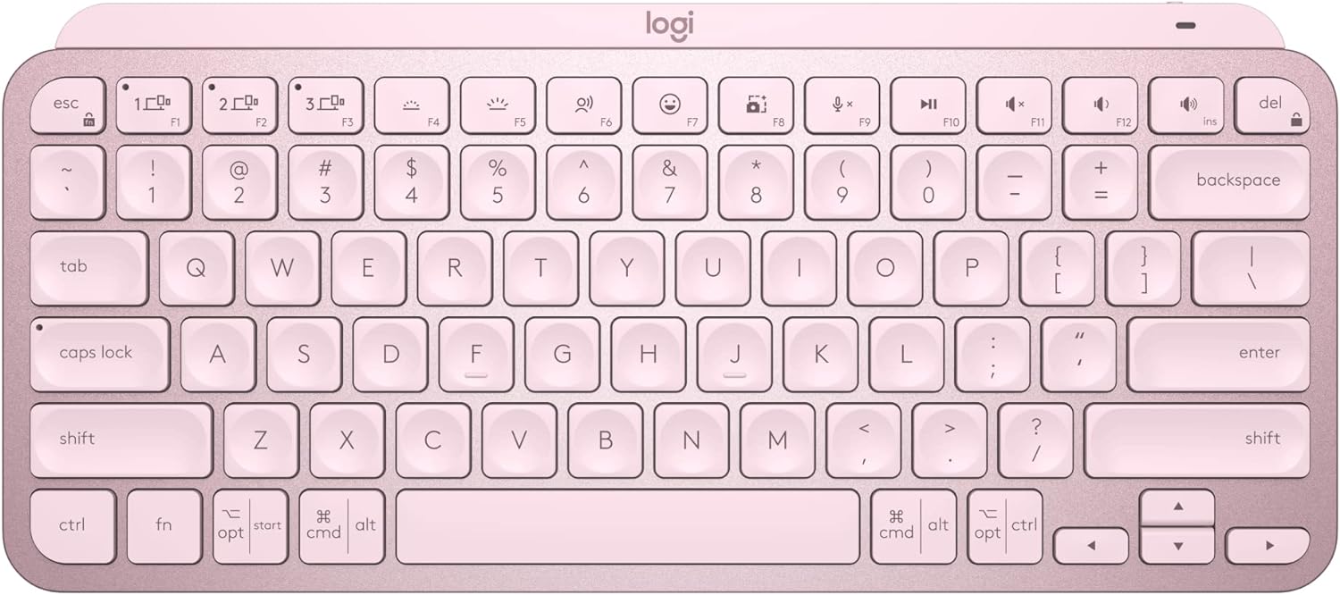 Logitech MX Keys Mini Minimalist Wireless Illuminated Keyboard, Rose